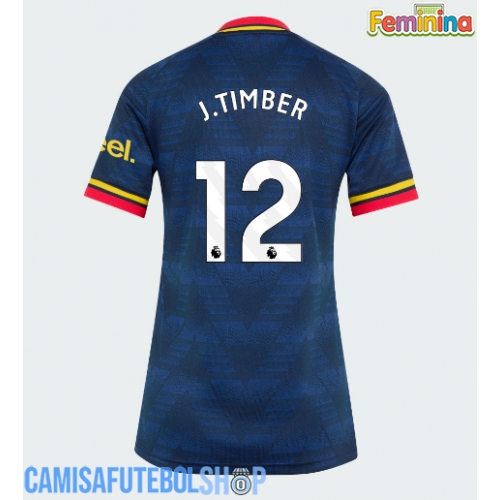 Camisa de time de futebol Arsenal Jurrien Timber #12 Replicas 2º Equipamento Feminina 2026-27 Manga Curta